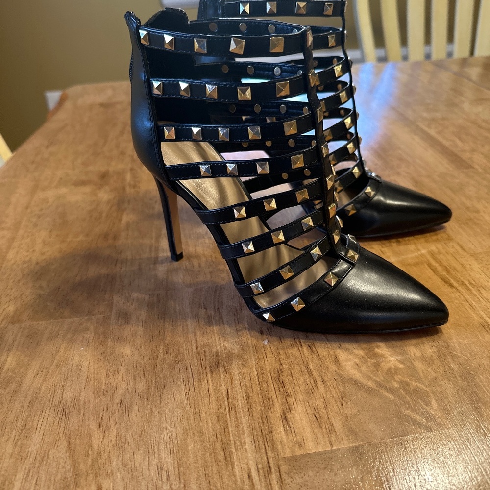 Black studded heels